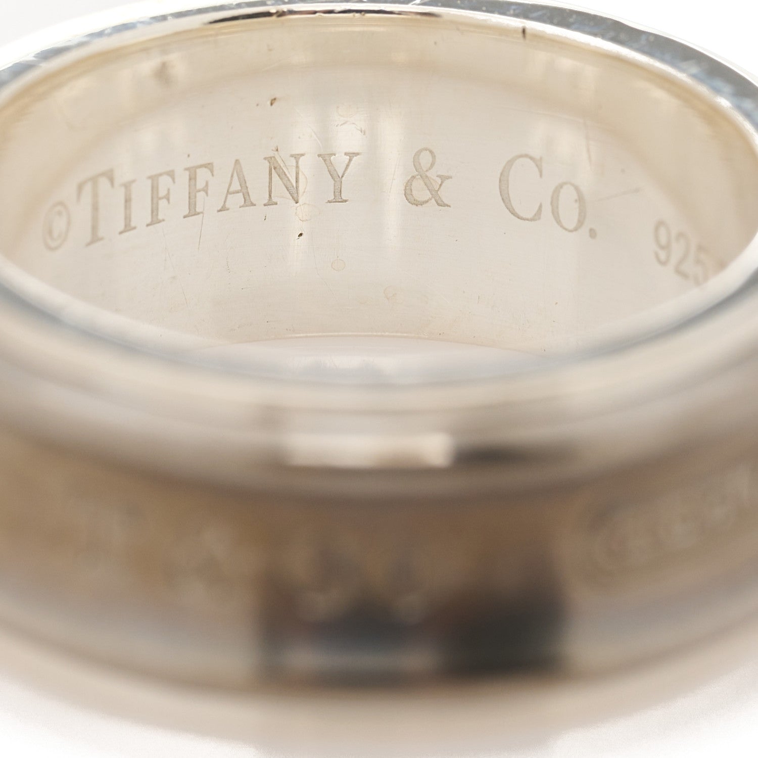 Tiffany Sterling Silver Titanium 1837 Band Ring 56 7.5 4 of 4