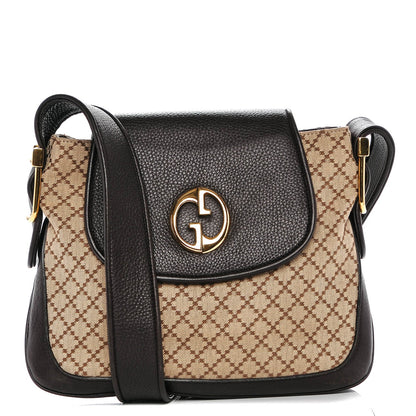 Gucci Diamante Cellarius Calfskin Medium 1973 Shoulder Bag Beige Ebony Cocoa 1 of 6