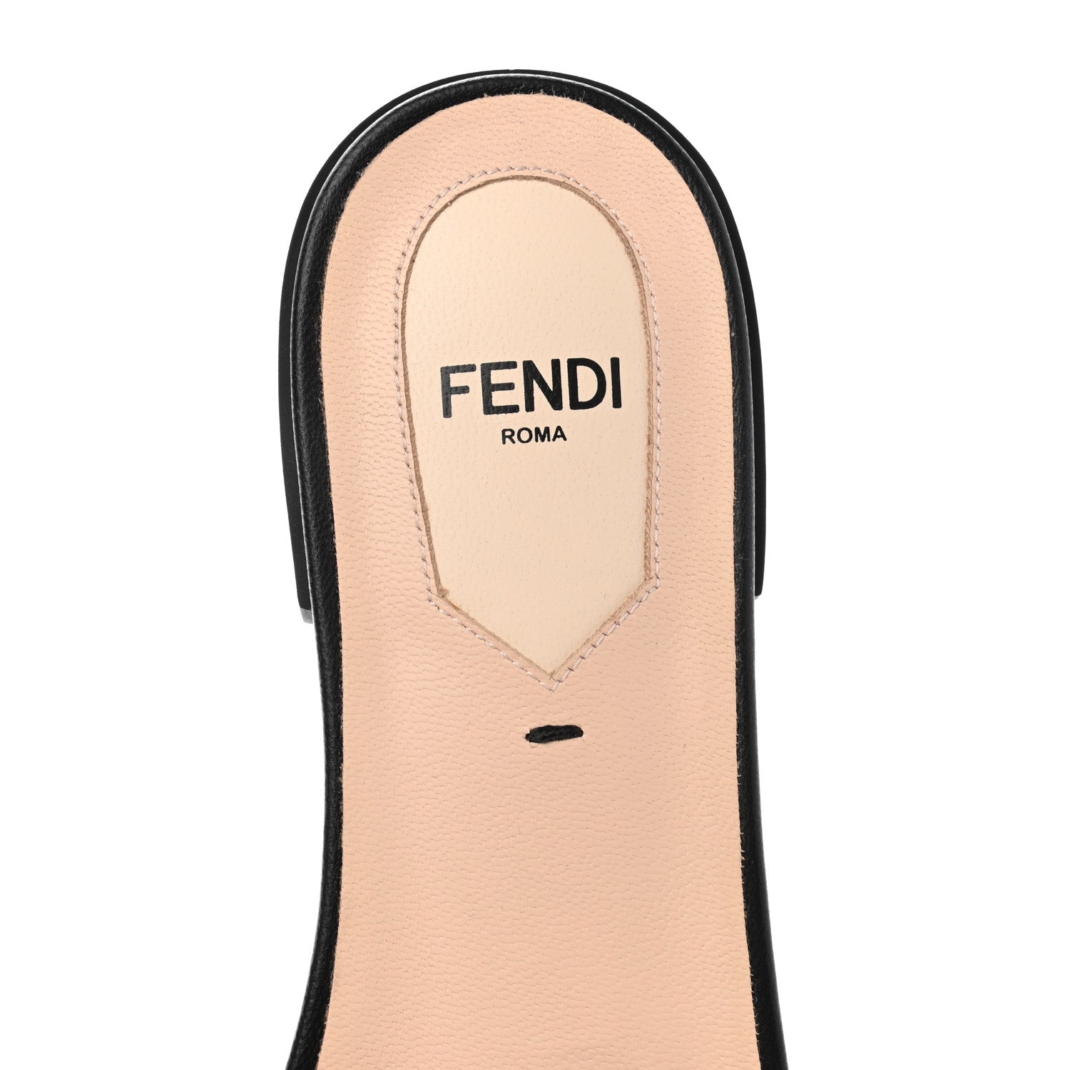 Fendi Nappa FF Embossed Flat Slide Sandals 37 Black 7 of 8