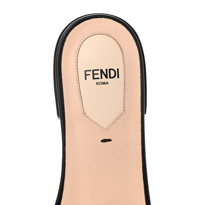 Fendi Nappa FF Embossed Flat Slide Sandals 37 Black 7 of 8