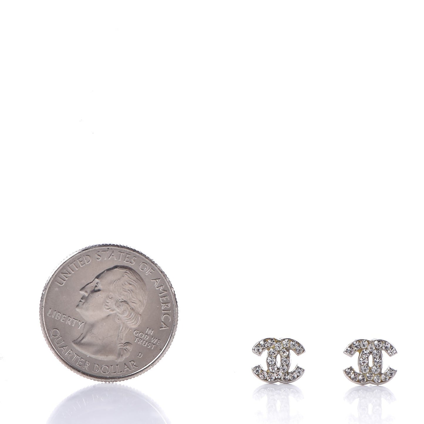 Crystal CC Earrings Silver