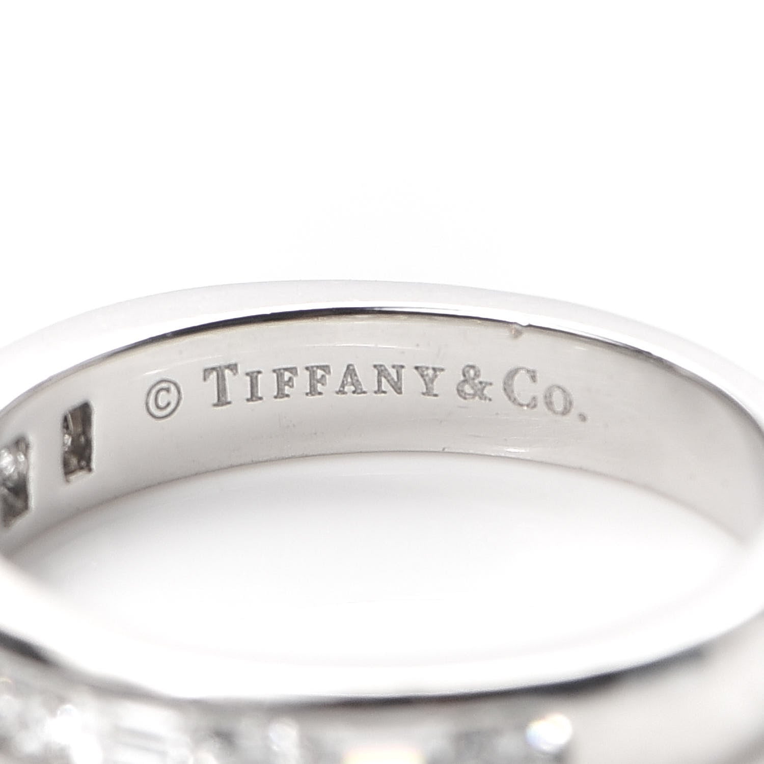 Tiffany Platinum Diamond 3mm Channel-Set Band Ring 52 6 4 of 5