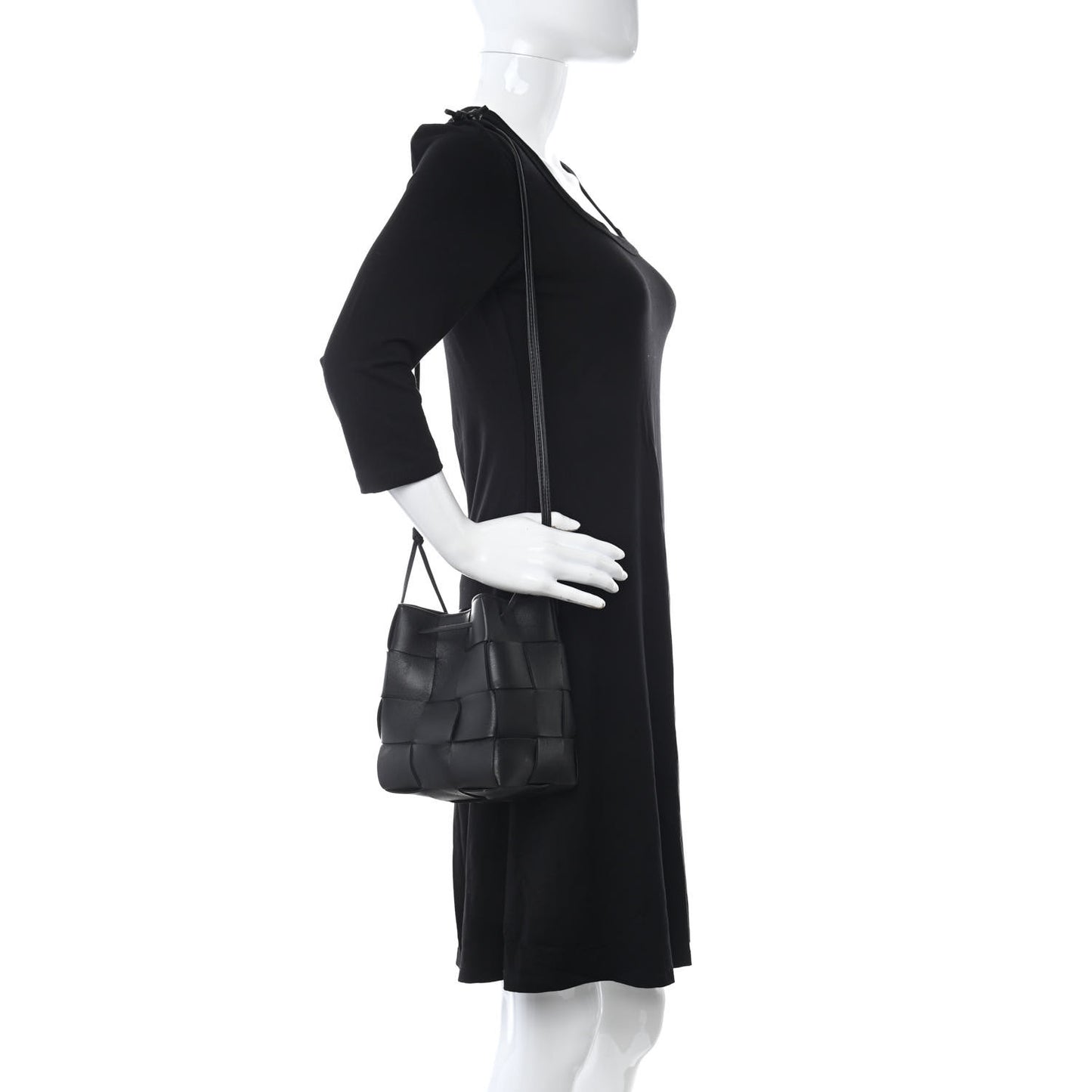 Nappa Maxi Intrecciato Cassette Bucket Bag Black