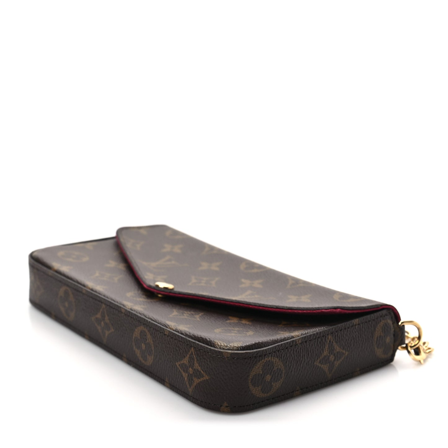 Monogram Pochette Felicie Chain Wallet Fuchsia
