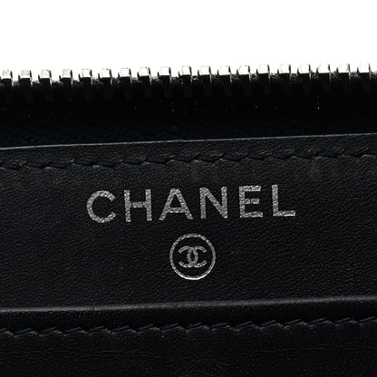 Chanel Caviar Quilted Large Gusset Zip Around Wallet Navy 6 of 9