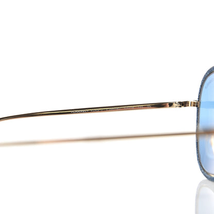 Chanel Metal Denim Pilot Sunglasses 4249-J Gold Dark Blue 5 of 7