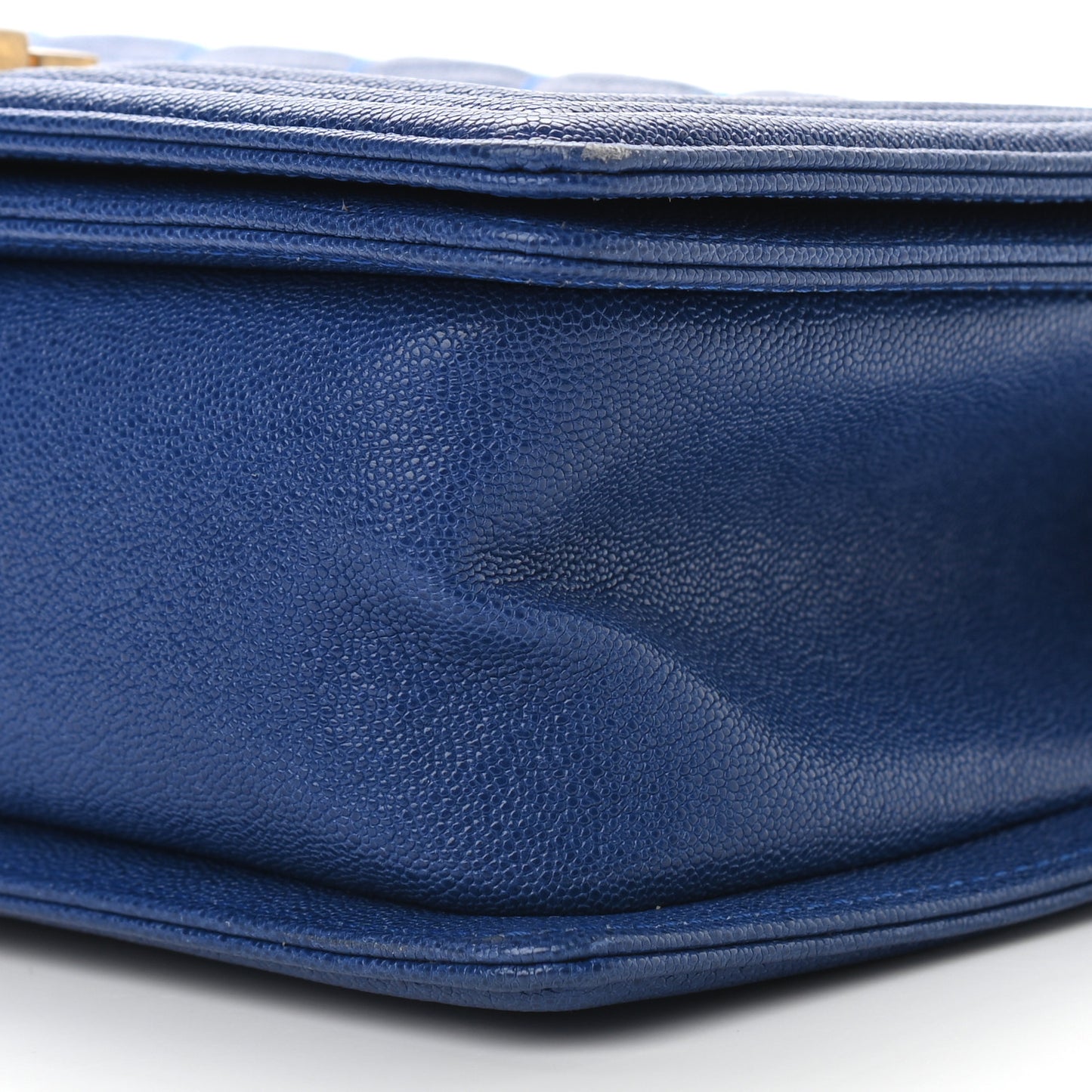 Caviar Quilted Medium Boy Flap Blue