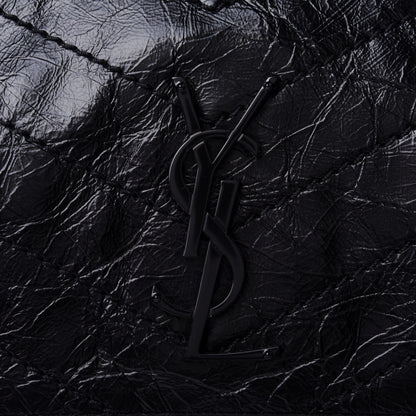 Saint Laurent Crinkled Calfskin Matelasse Monogram Medium Niki Chain Satchel Black 4 of 4
