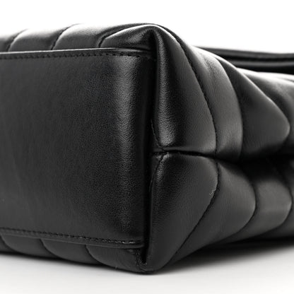 Saint Laurent Calfskin Y Quilted Monogram Monochrome Small Loulou Chain Satchel Black 11 of 12
