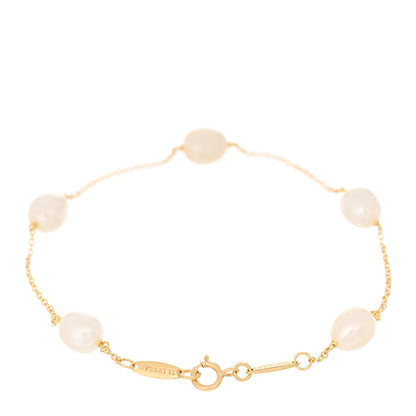 Tiffany 18K Yellow Gold Pearl 6-6.5mm Elsa Peretti Pearls By The Yard Bracelet 2 of 4