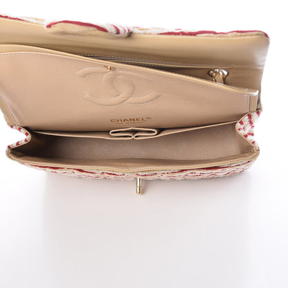 Chanel Jersey Quilted Medium Flap Red White 6 of 10