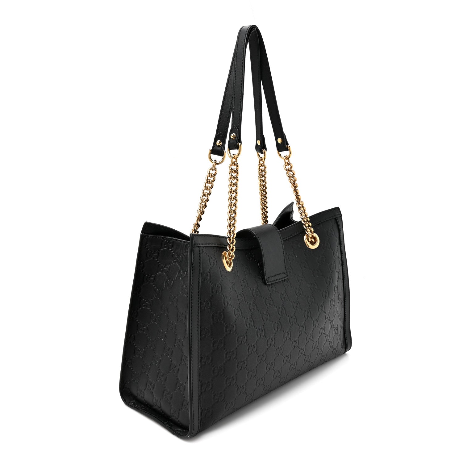 Gucci Guccissima Medium Padlock Tote Black 2 of 13