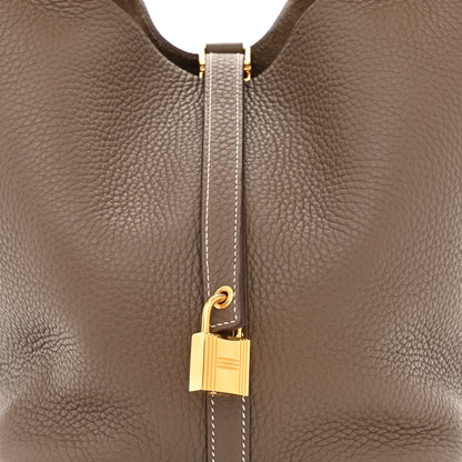 Hermes Taurillon Clemence Picotin Lock 22 MM Etoupe 8 of 10