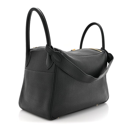 Hermes Taurillon Clemence Lindy 30 Black 3 of 13