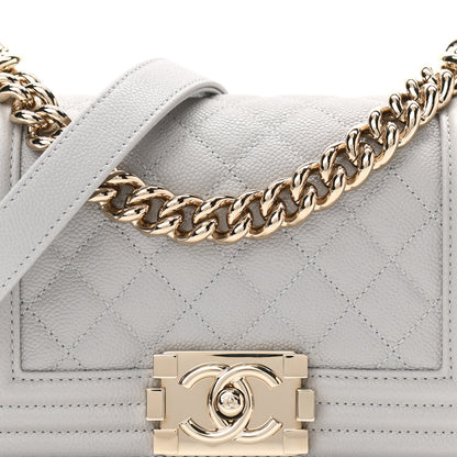 Chanel Caviar Quilted Small Boy Flap Light Grey 8 of 11