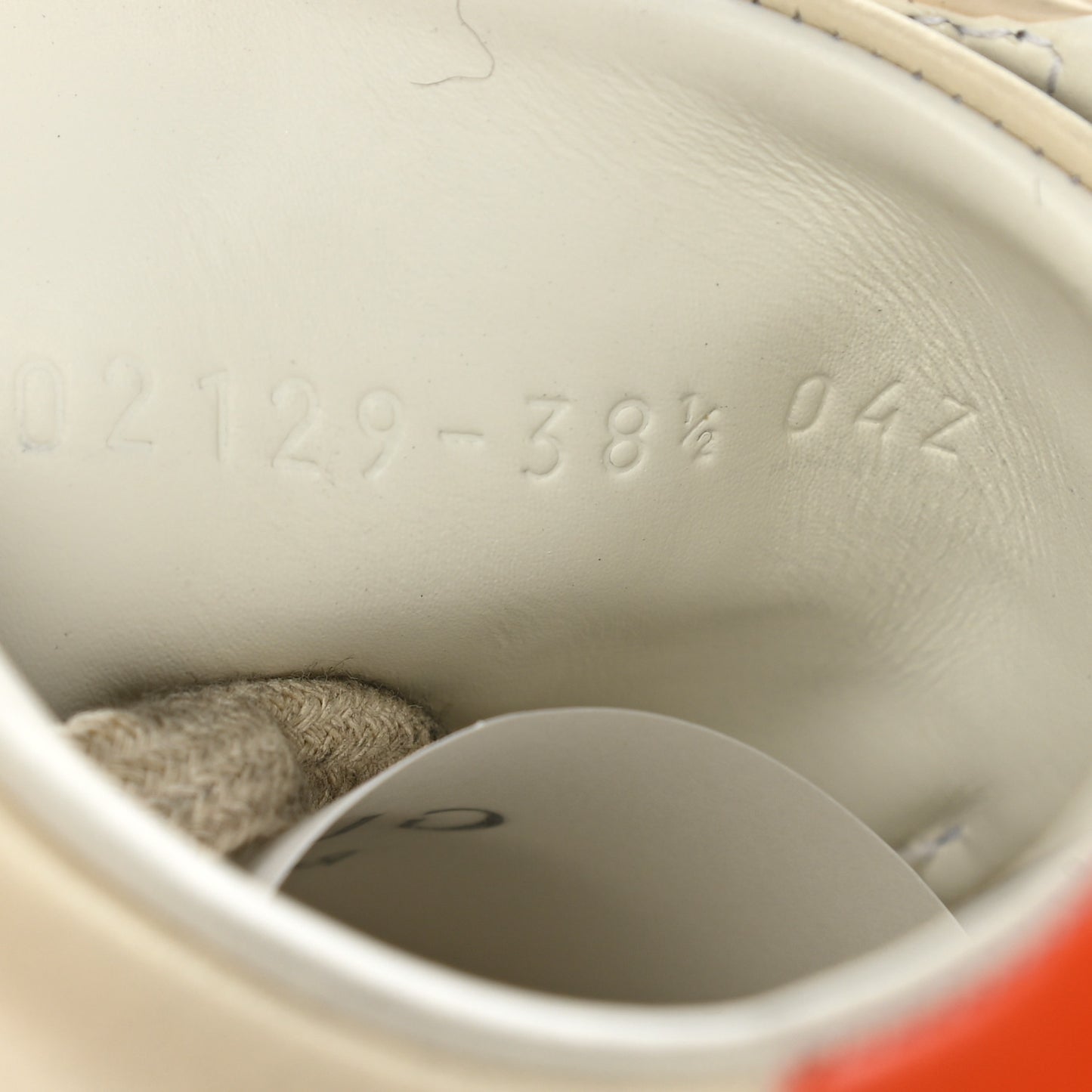 X DISNEY Miro Soft Calfskin Mickey Mouse Print Womens Ace Sneakers 38.5 Ivory Deep Orange