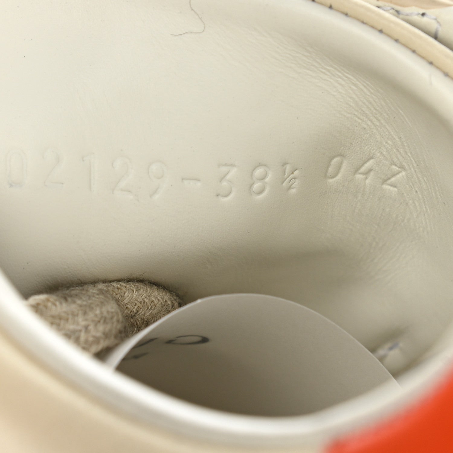 Gucci X DISNEY Miro Soft Calfskin Mickey Mouse Print Womens Ace Sneakers 38.5 Ivory Deep Orange 8 of 13