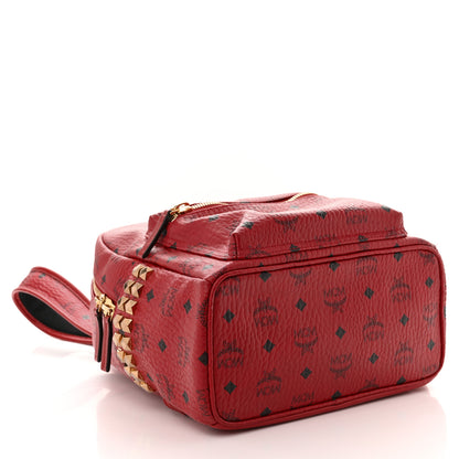 MCM Visetos Small Side Stud Stark Backpack Red 4 of 10