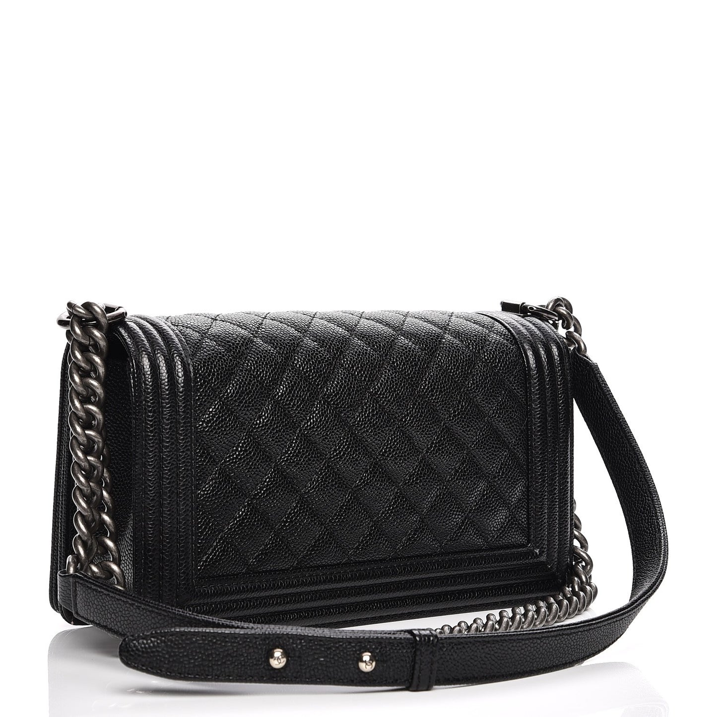 Caviar Quilted Medium Boy Flap Black