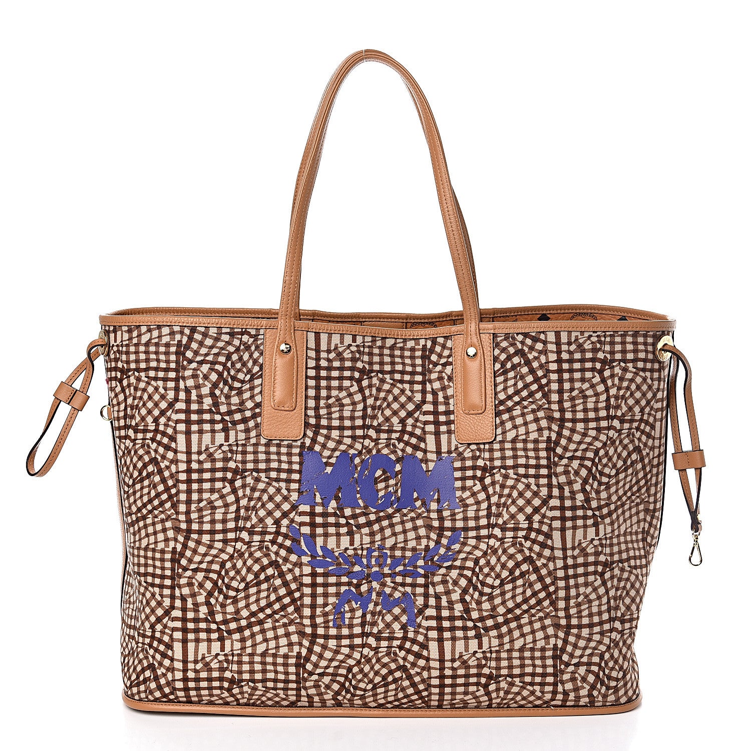 MCM Visetos Large Liz Reversible Shopper Tote Cognac 4 of 15