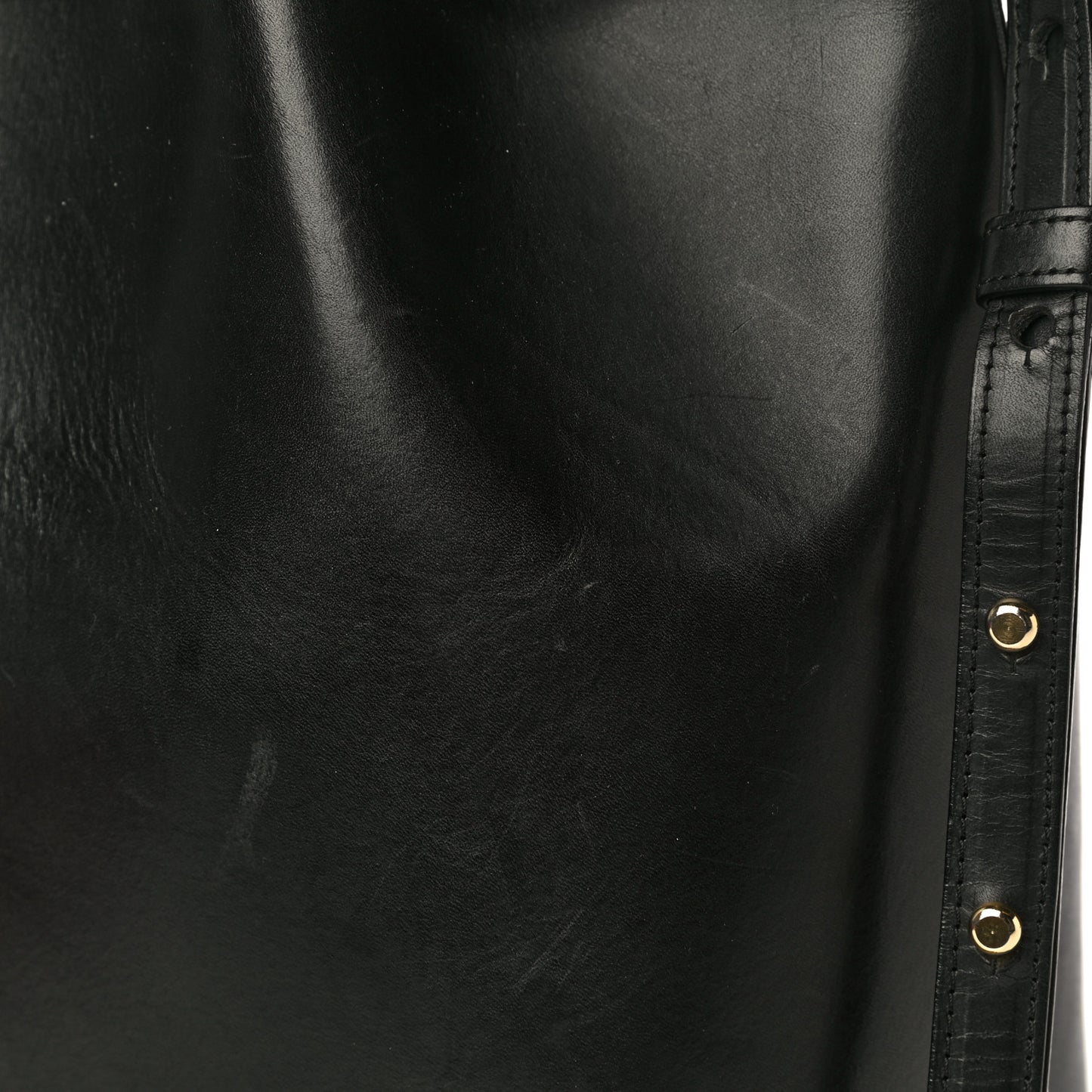 Vegetable Tanned Calfskin Bucket Bag Black Ballerina