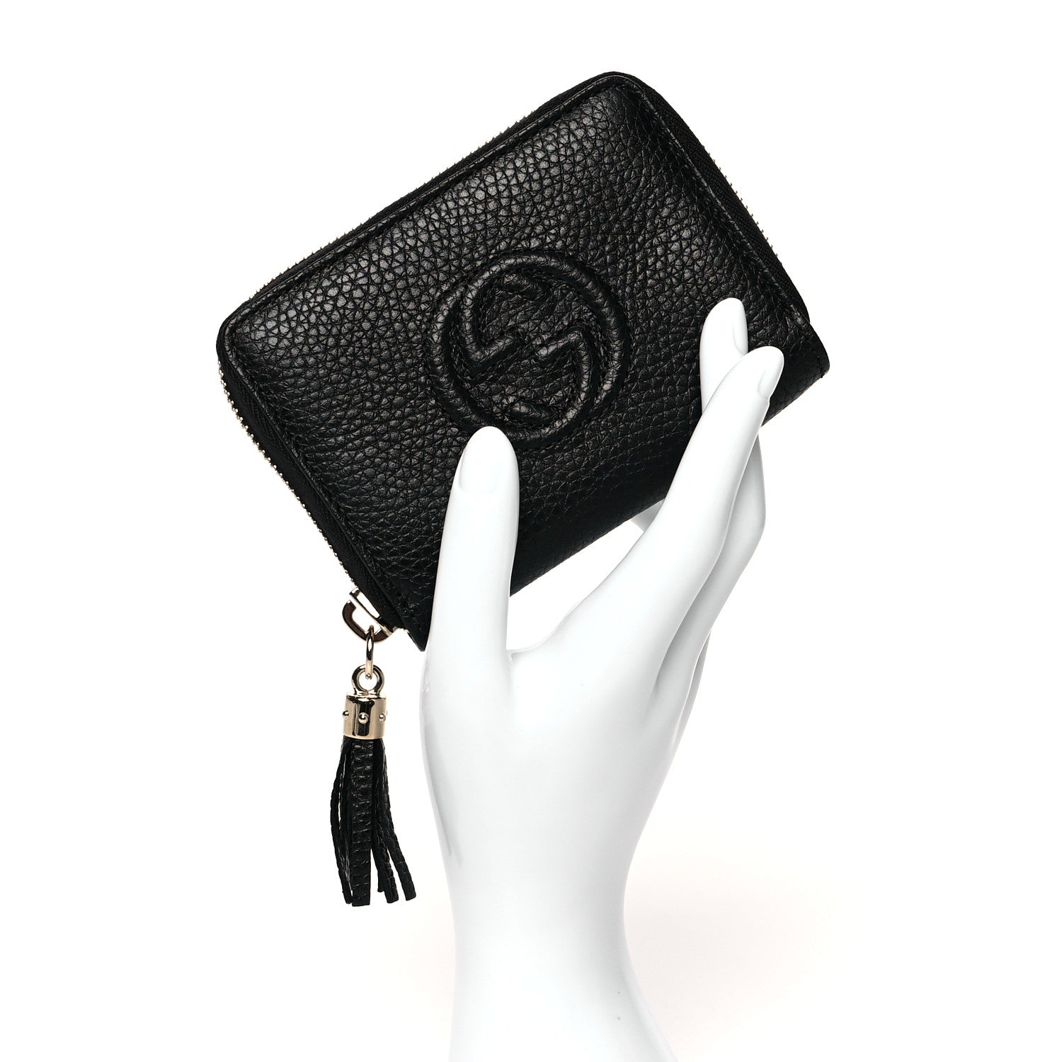 Gucci Pebbled Calfskin Small Soho Zip Around Wallet Black 2 of 7