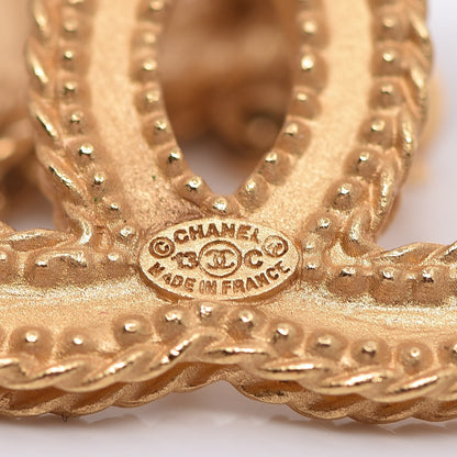 Chanel CC Drop Earrings Matte Gold 3 of 4