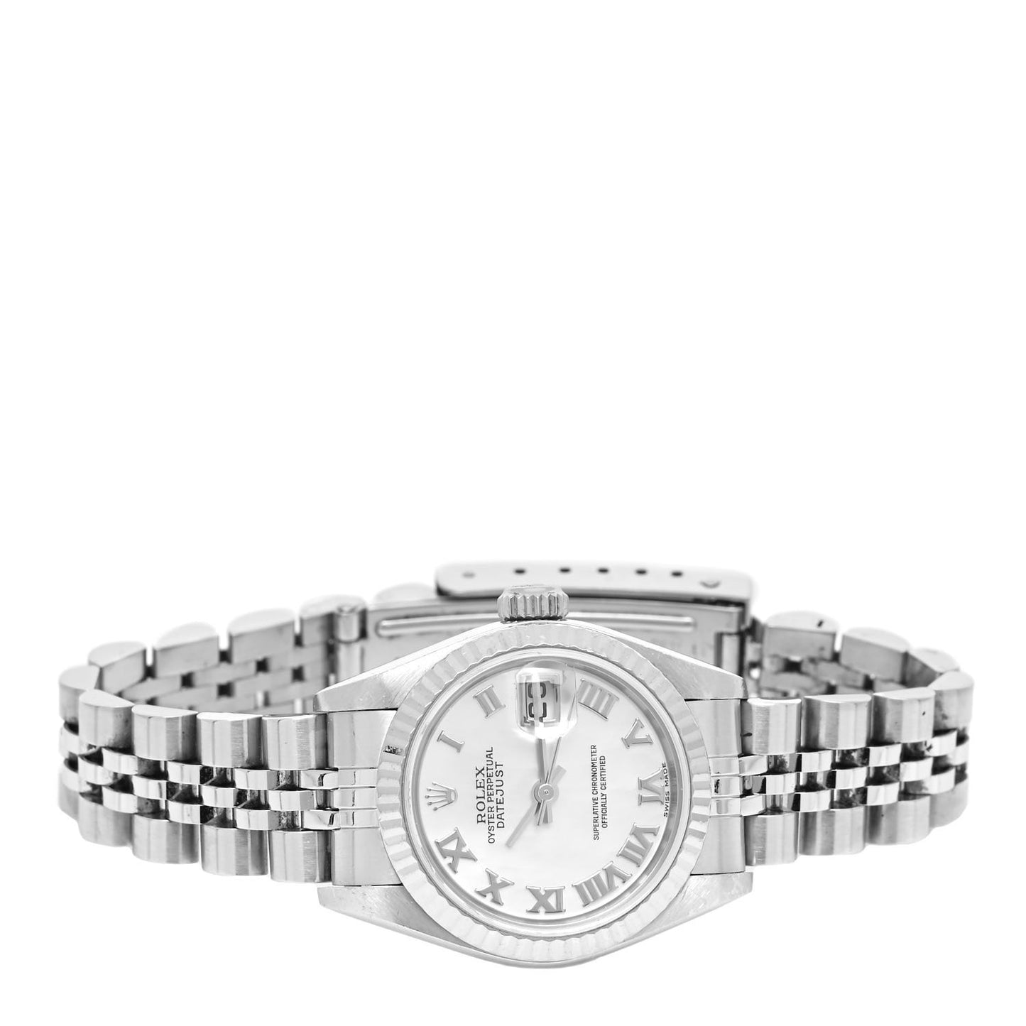 Stainless Steel 18K White Gold 26mm Oyster Perpetual Datejust Watch White 79174
