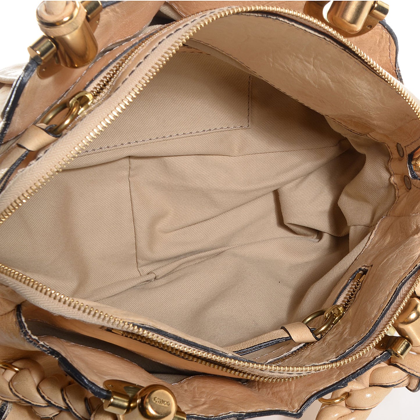 Leather Heloise Satchel Beige