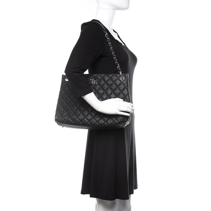 Chanel Caviar Quilted Large CC Shopping Tote Black 2 of 10