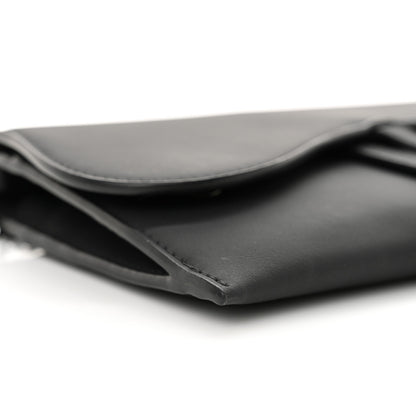 Christian Dior Ultra Matte Calfskin Saddle Chain Wallet Pouch Black 9 of 10