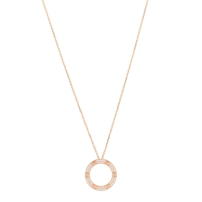 Cartier 18K Pink Gold Diamond LOVE Paved Necklace 1 of 5