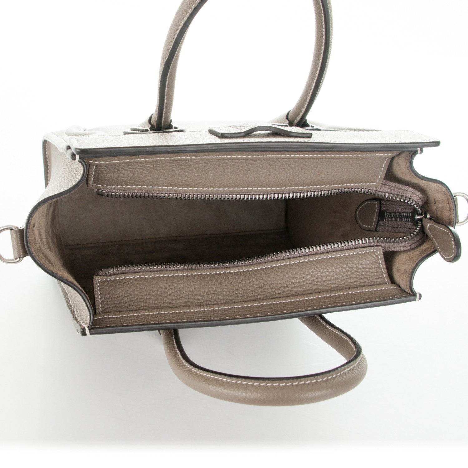 Celine Drummed Calfskin Nano Luggage Souris 5 of 8