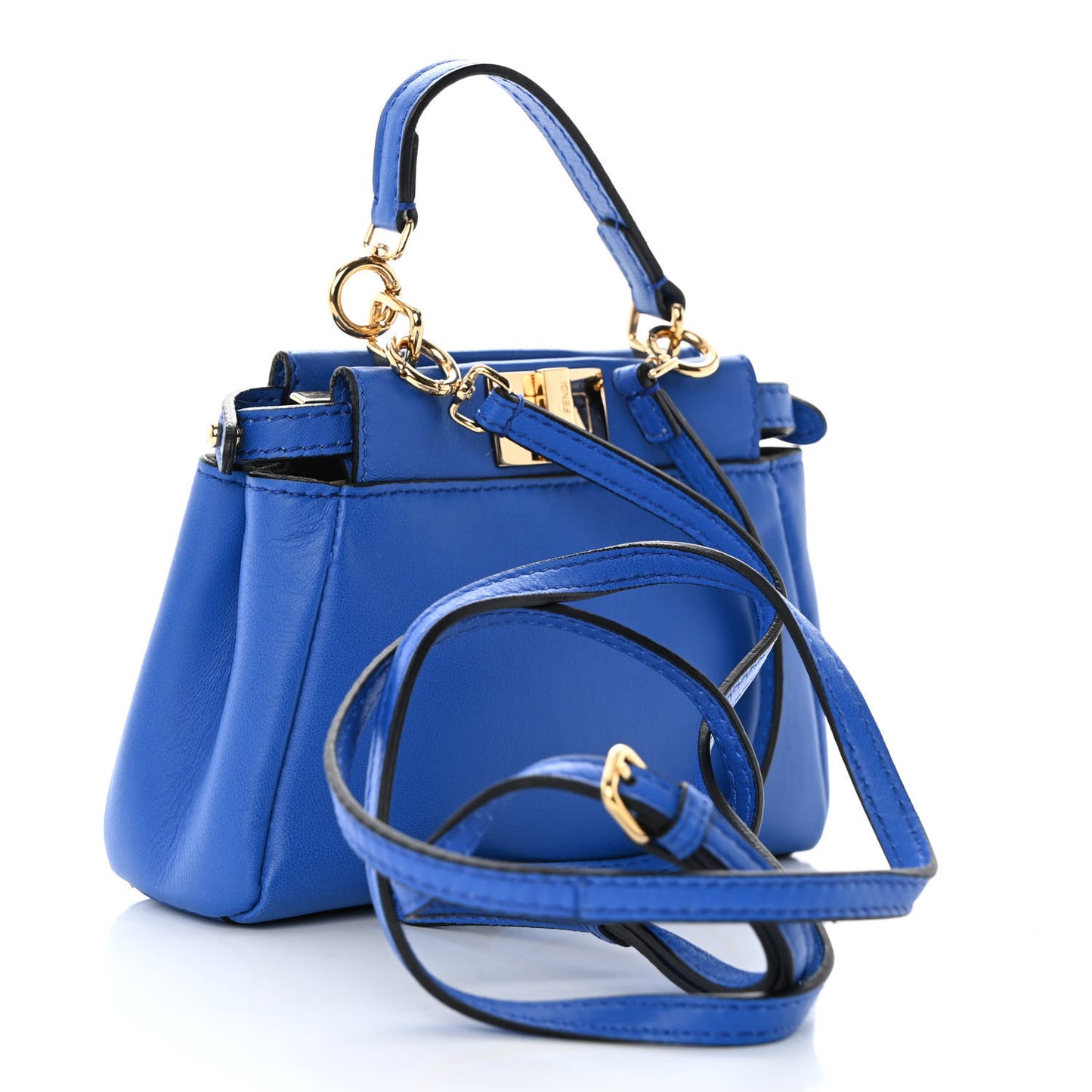Shiny Nappa Micro Peekaboo Iconic Satchel Bluette