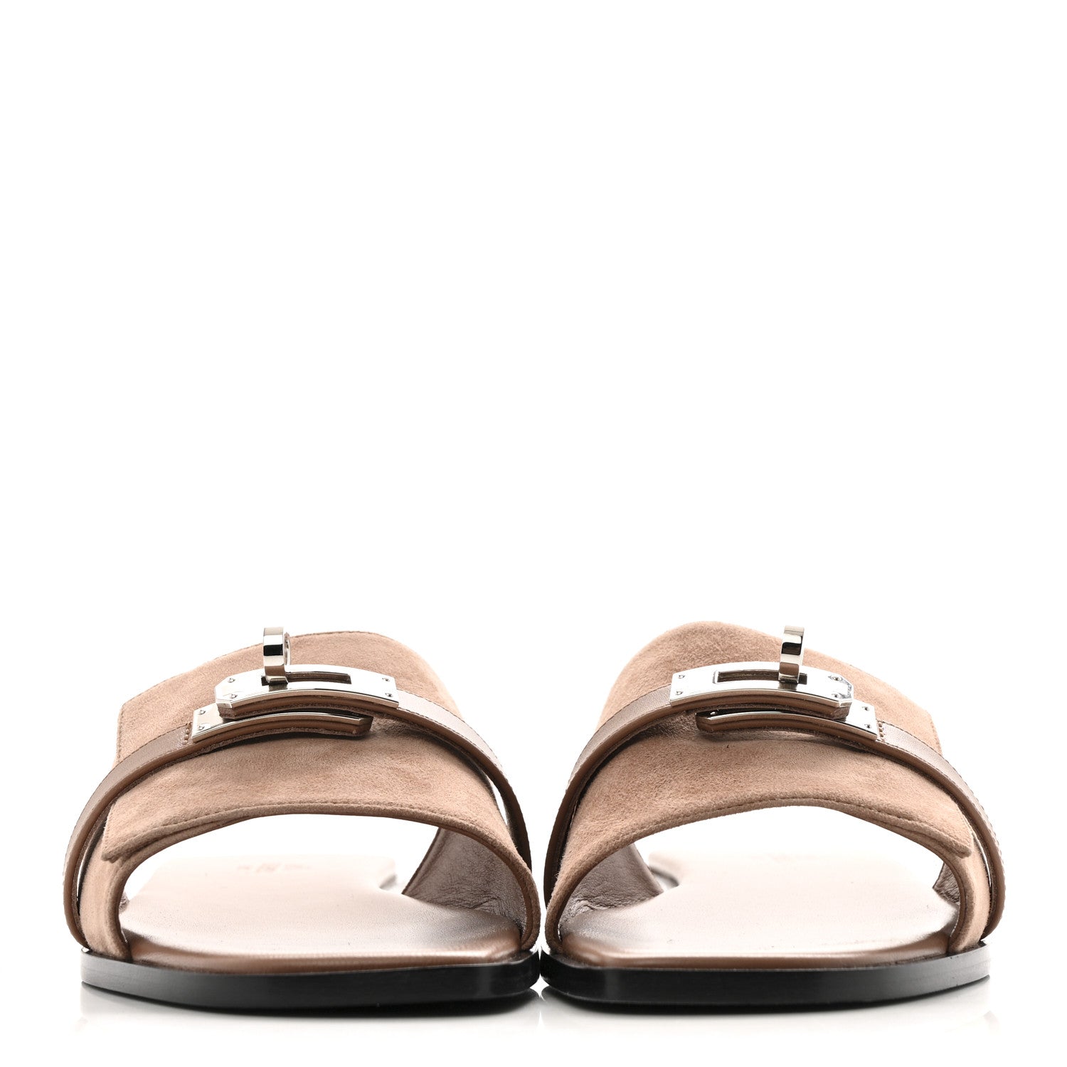 Hermes Suede Goatskin Giulia Sandals 38 Rose Perle 3 of 10