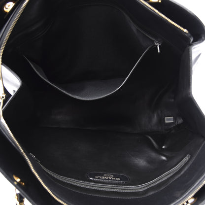Chanel Calfskin Stitched XL Weekender Black 5 of 14