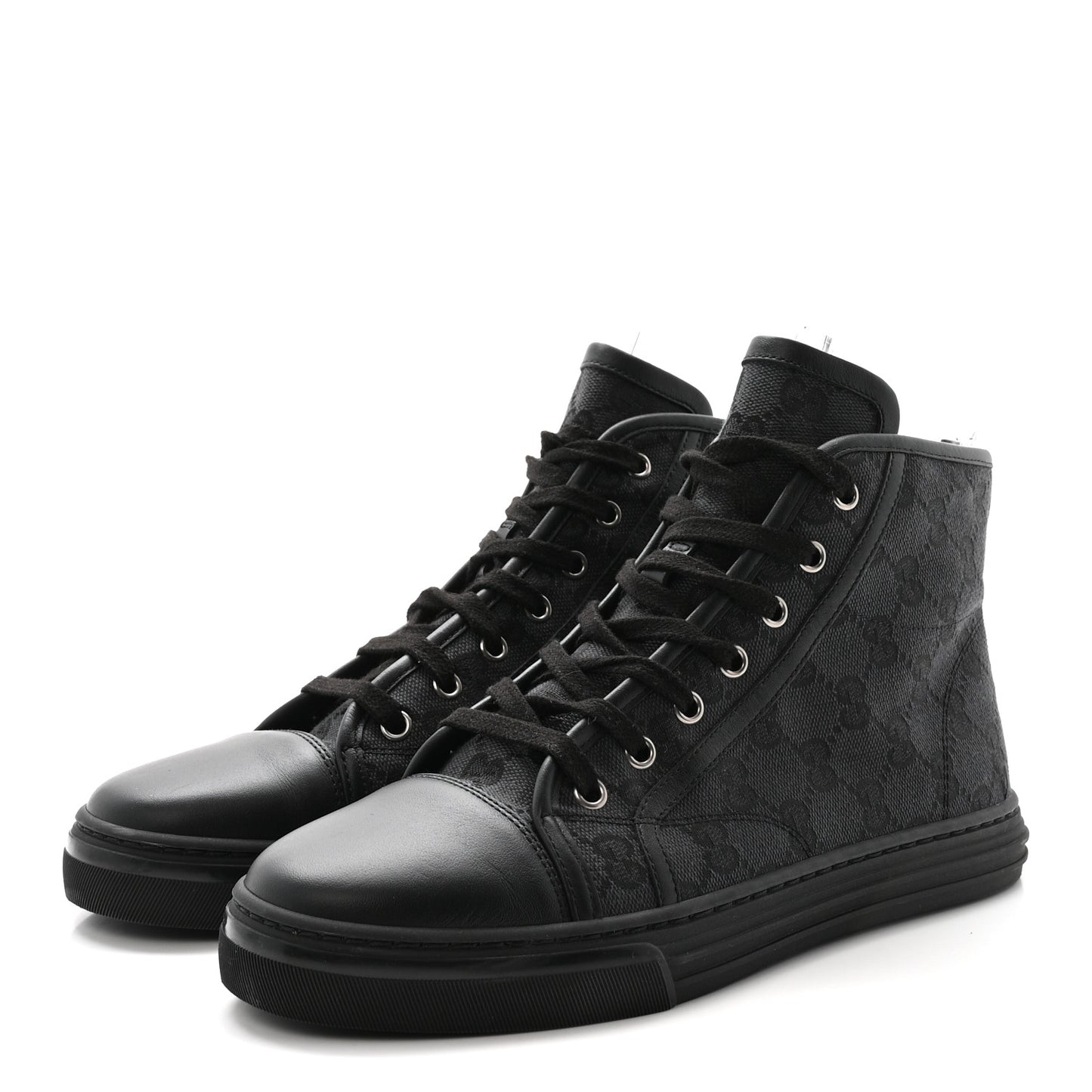 Monogram High Top Sneakers 38 Black