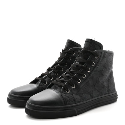 Gucci Monogram High Top Sneakers 38 Black 4 of 8