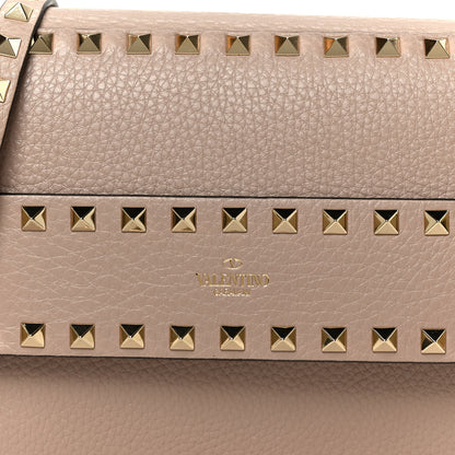 Valentino Garavani Pebbled Calfskin Rockstud Side Slip Crossbody  Poudre 7 of 9