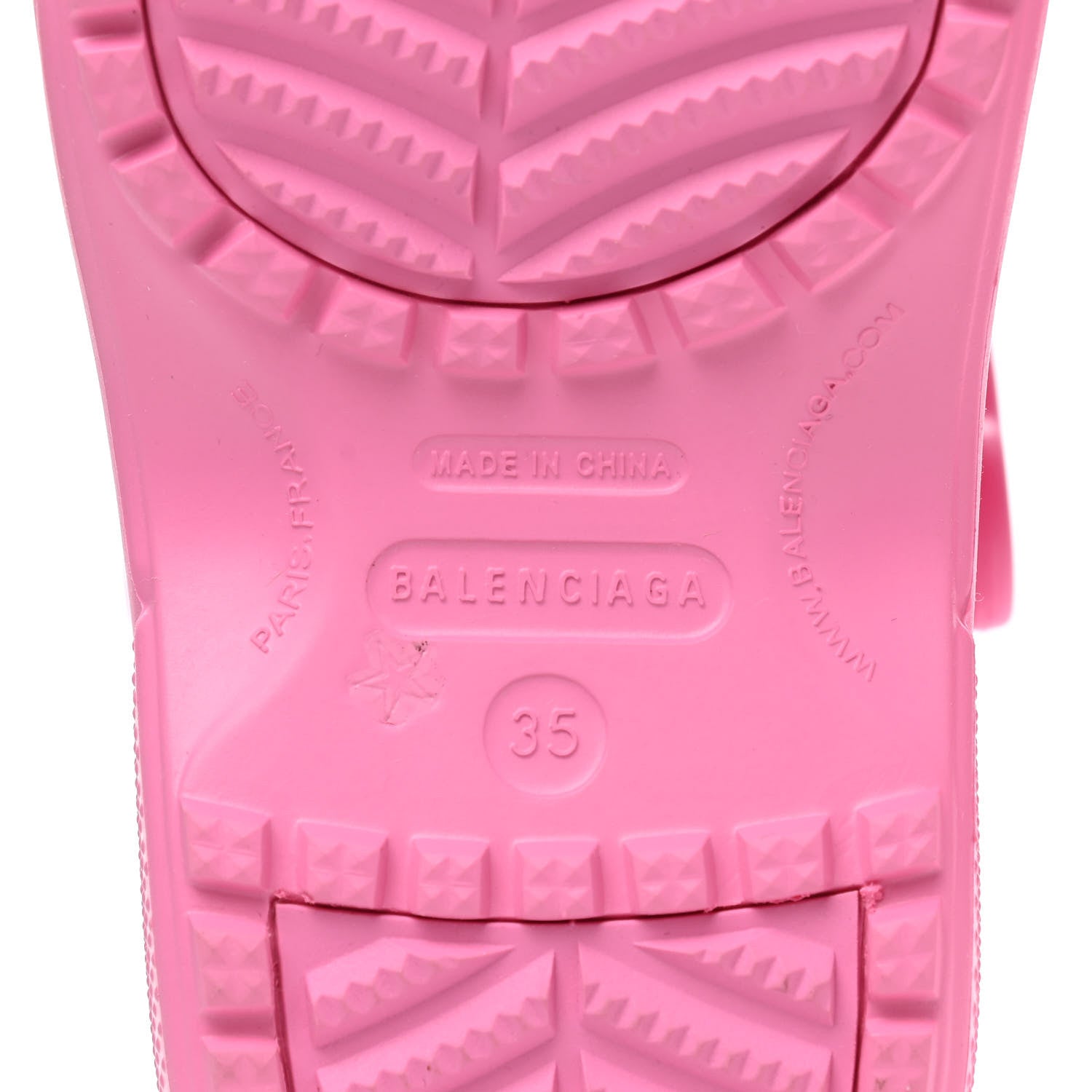 Balenciaga X CROCS Rubber Textured Womens Platform Sandals 35 Rose Bonbon 6 of 7