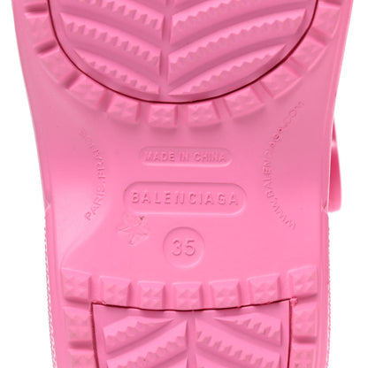Balenciaga X CROCS Rubber Textured Womens Platform Sandals 35 Rose Bonbon 6 of 7