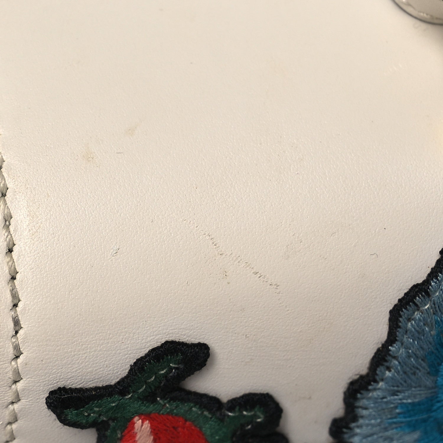 Gucci Calfskin Floral Medium Sylvie Top Handle Bag Off White 11 of 17