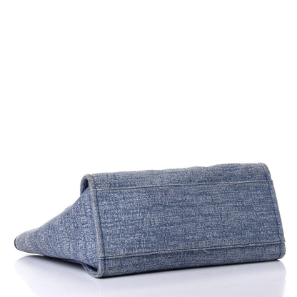 Chanel Woven Straw Raffia Medium Deauville Tote Blue 3 of 4