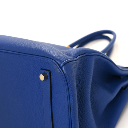 Hermes Togo Horseshoe Birkin 35 Bleu Electrique 10 of 14