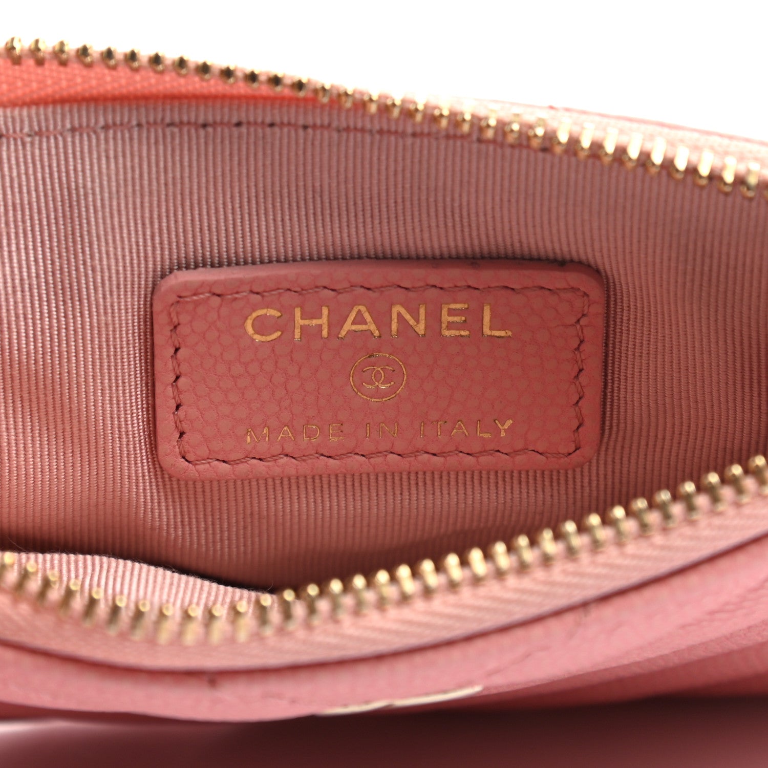 Chanel Flat Caviar Chevron Quilted Small Cosmetic Case Pink 6 of 10