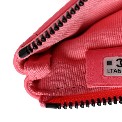 Chanel Lambskin Quilted Small Cosmetic Case Coral Pink 7 of 8
