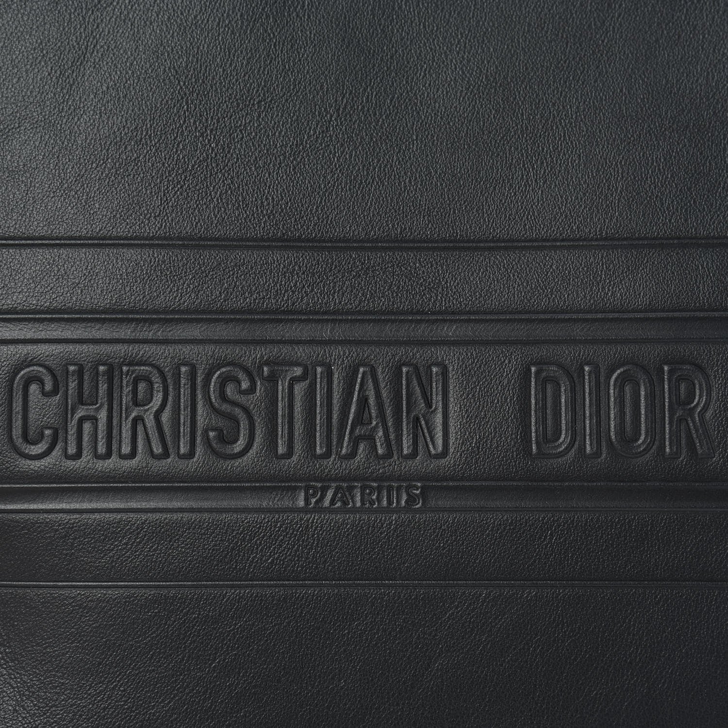 Christian Dior Calfskin Embossed Logo Zip Clutch Black 7 of 7