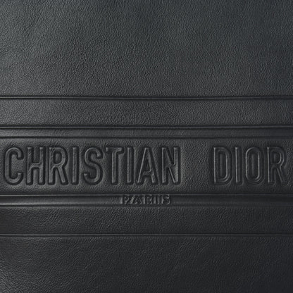Christian Dior Calfskin Embossed Logo Zip Clutch Black 7 of 7