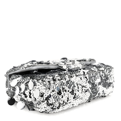 Chanel Sequin Mini Rectangular Flap Silver 4 of 10