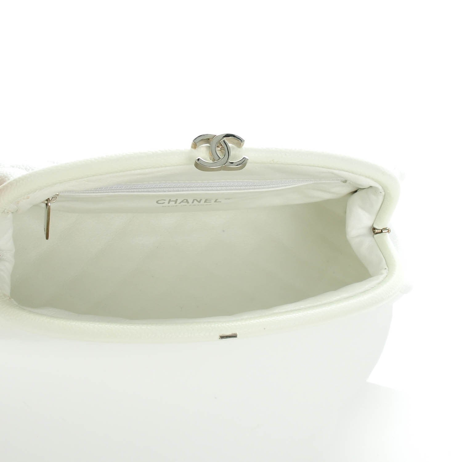 Chanel Caviar Quilted Timeless Clutch White 5 of 7